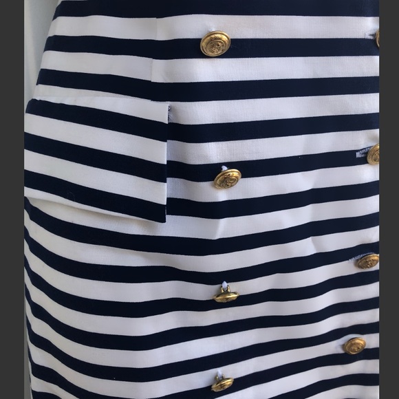 Vintage Striped Dress with Gold Accents - Picture 4 of 4